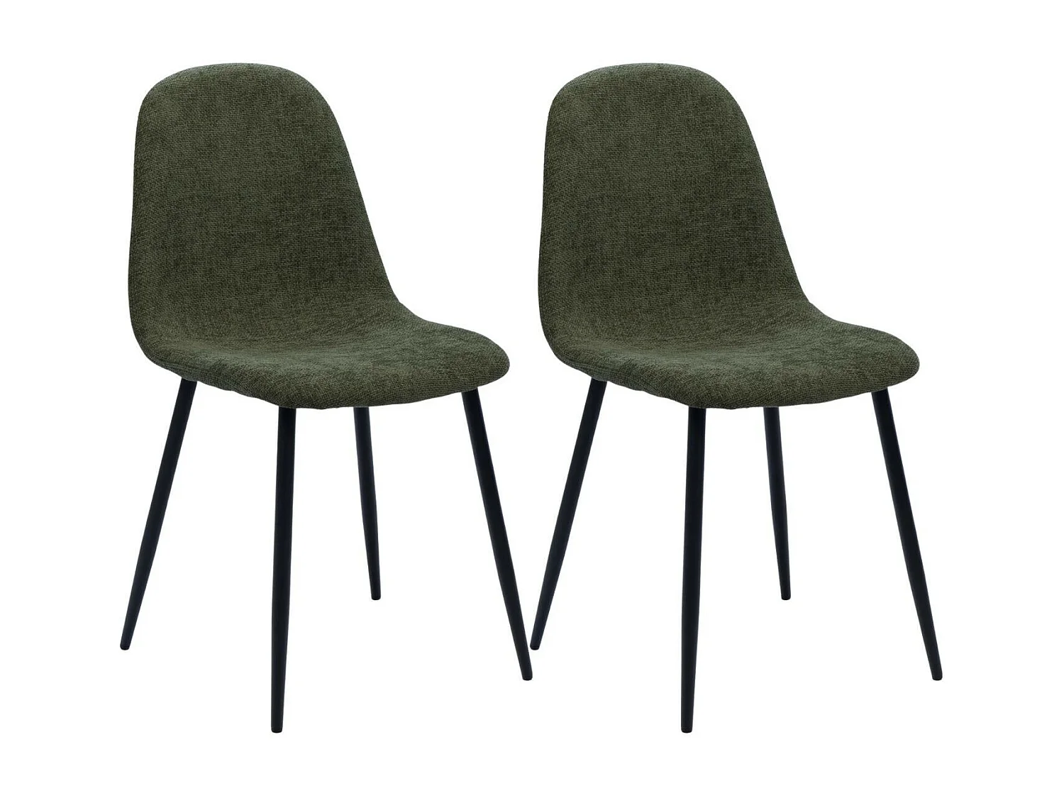 Chaises avec pieds en métal et assises en tissu (lot de 2) - ZELIE