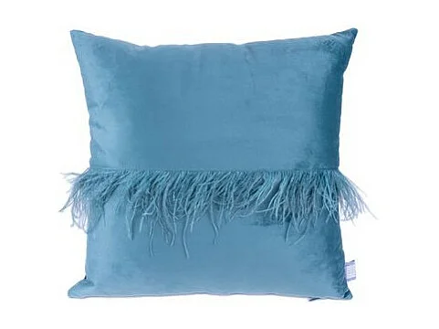 Ensemble Coussin & Plaid "Palmira" 130x170cm Bleu
