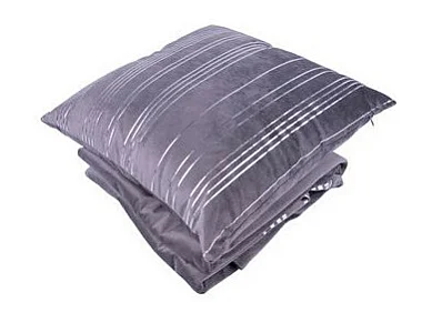 Ensemble Coussin & Plaid "Prisma III" 130x170cm Gris