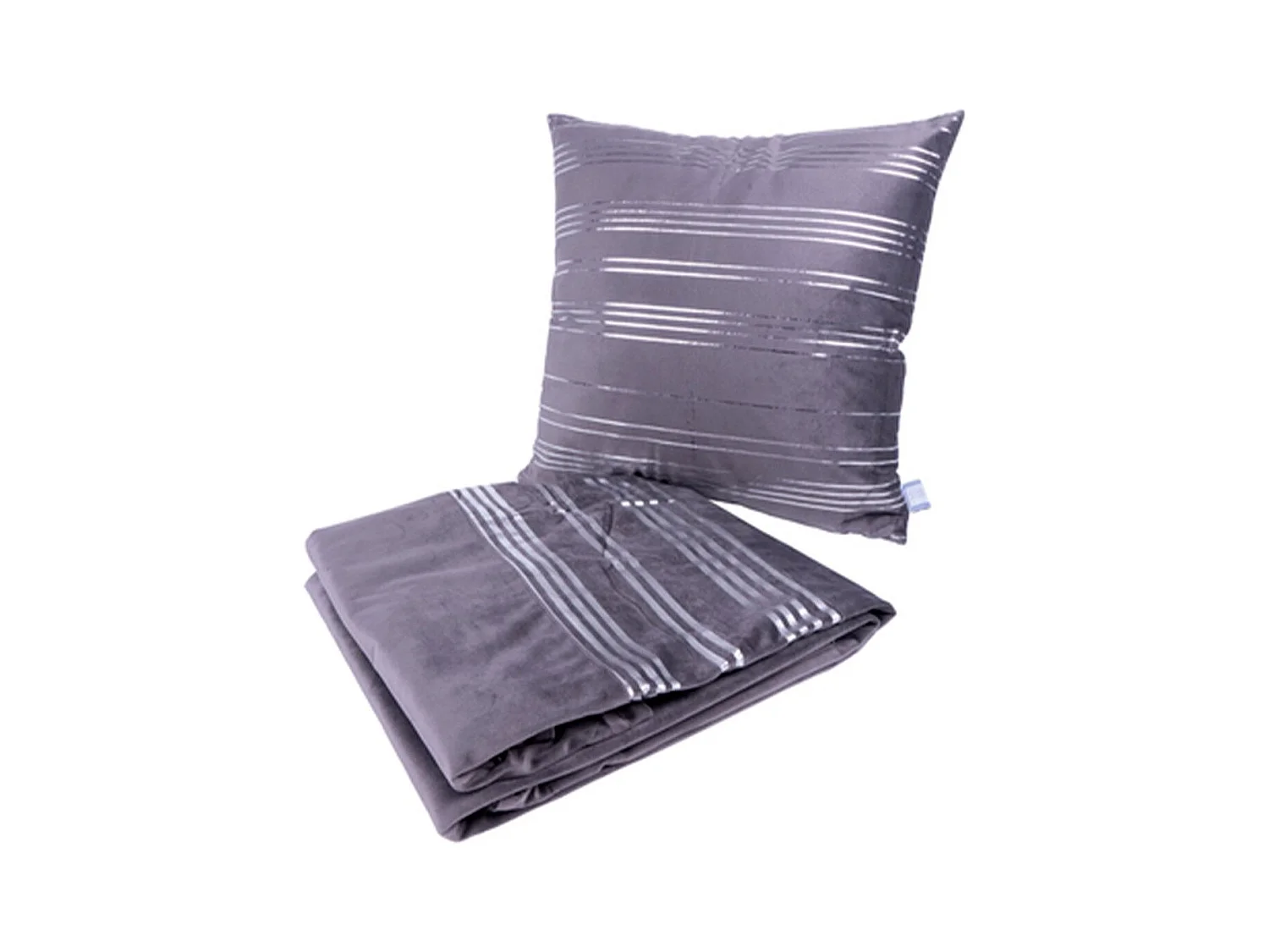 Ensemble Coussin & Plaid "Prisma III" 130x170cm Gris
