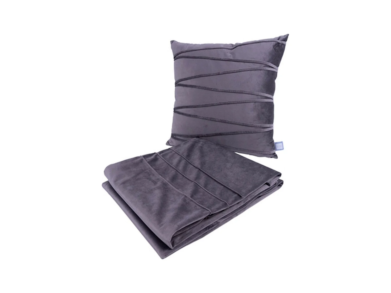 Ensemble Coussin & Plaid "Paulina" 130x170cm Gris Graphite