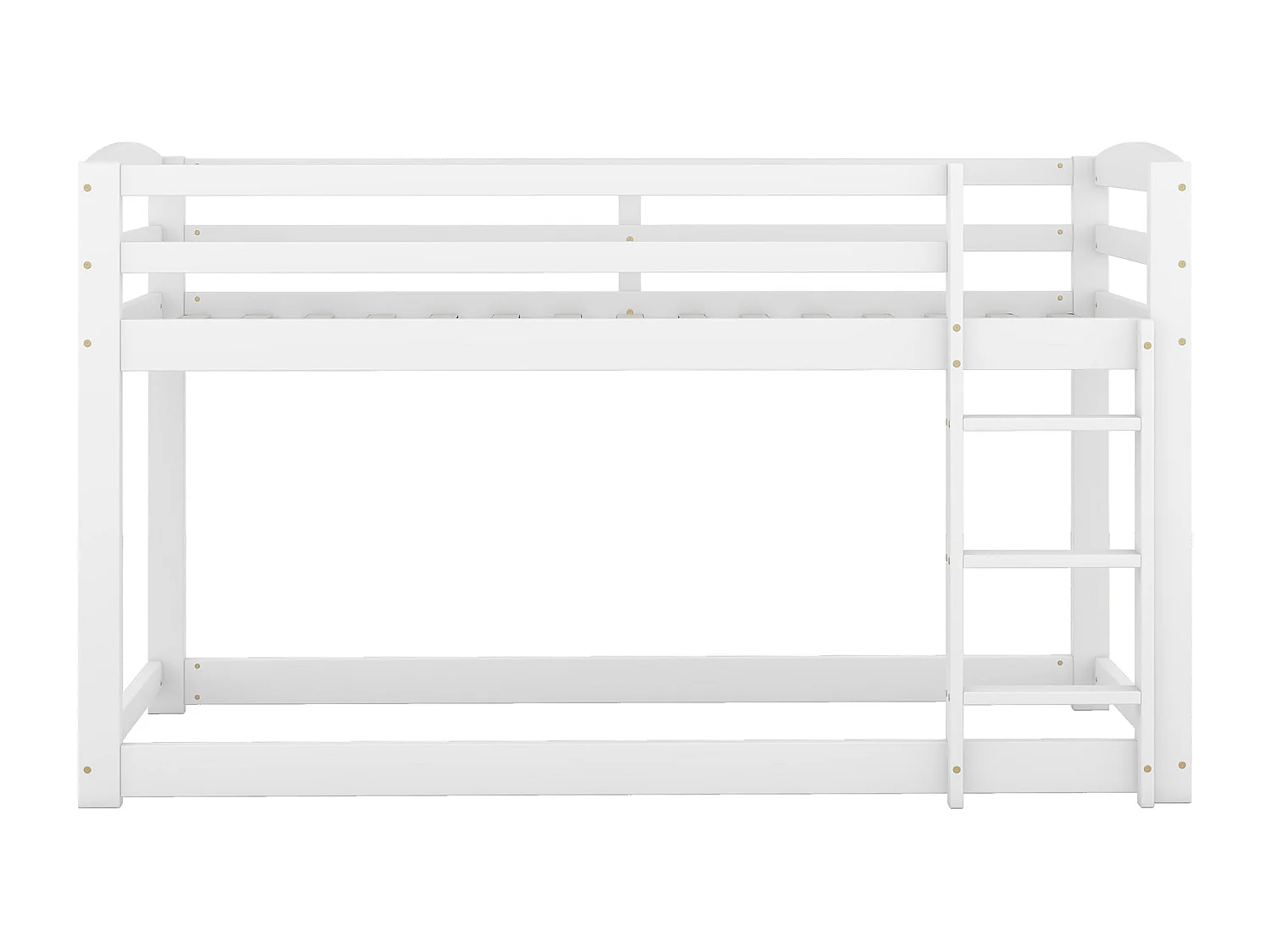 Letto a castello per bambini e ragazzi, struttura in legno massello, facile da montare, 90x200cm, bianco