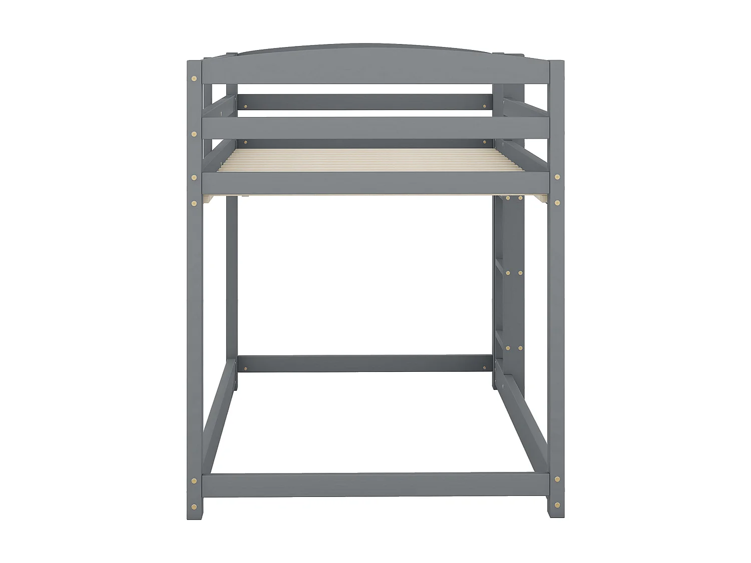 Letto a castello per bambini e ragazzi, struttura in legno massello, facile da montare, 90x200cm, grigio