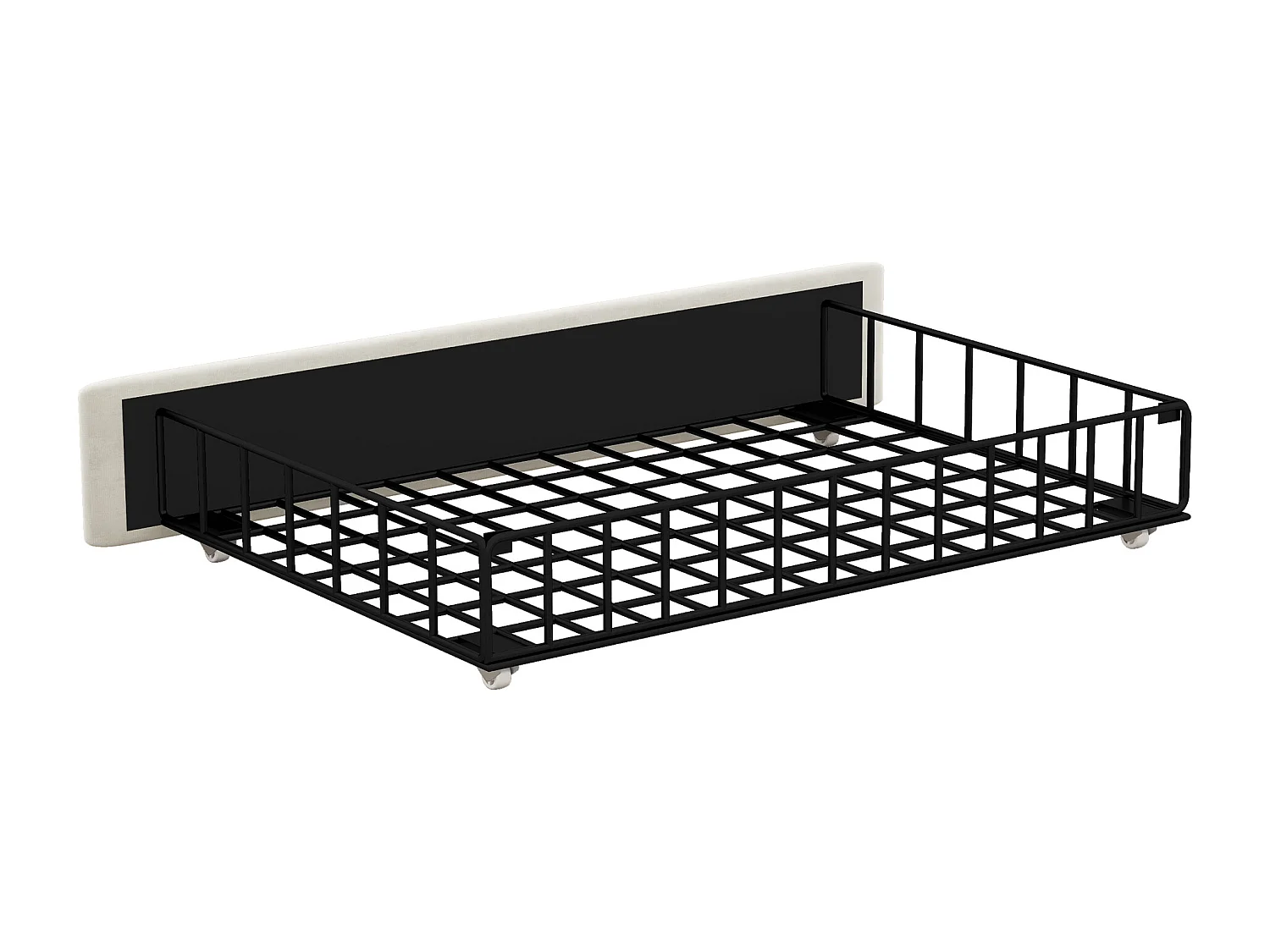 Lit avec tiroirs Lit adulte double 140 x 200 avec 4 tiroirs. LED avec USB et stéréo. en Cuir beige
