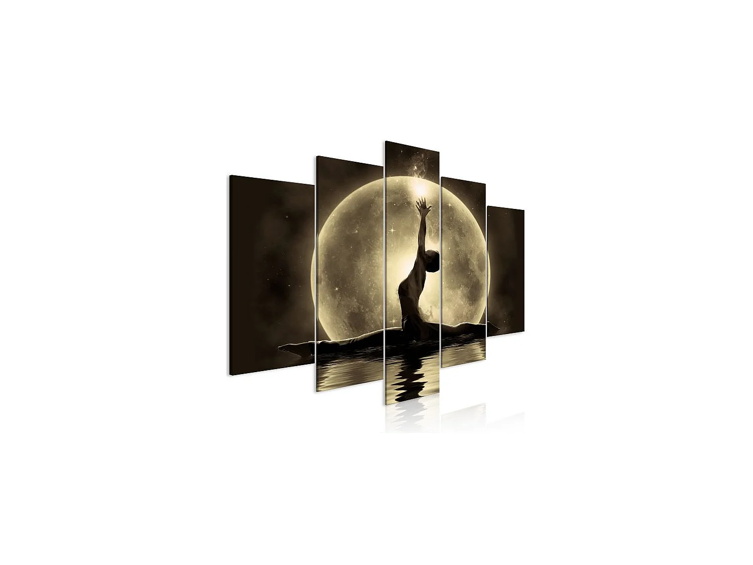 Tableau Personnages Twine (5 Parts) Wide Golden 100x50 cm