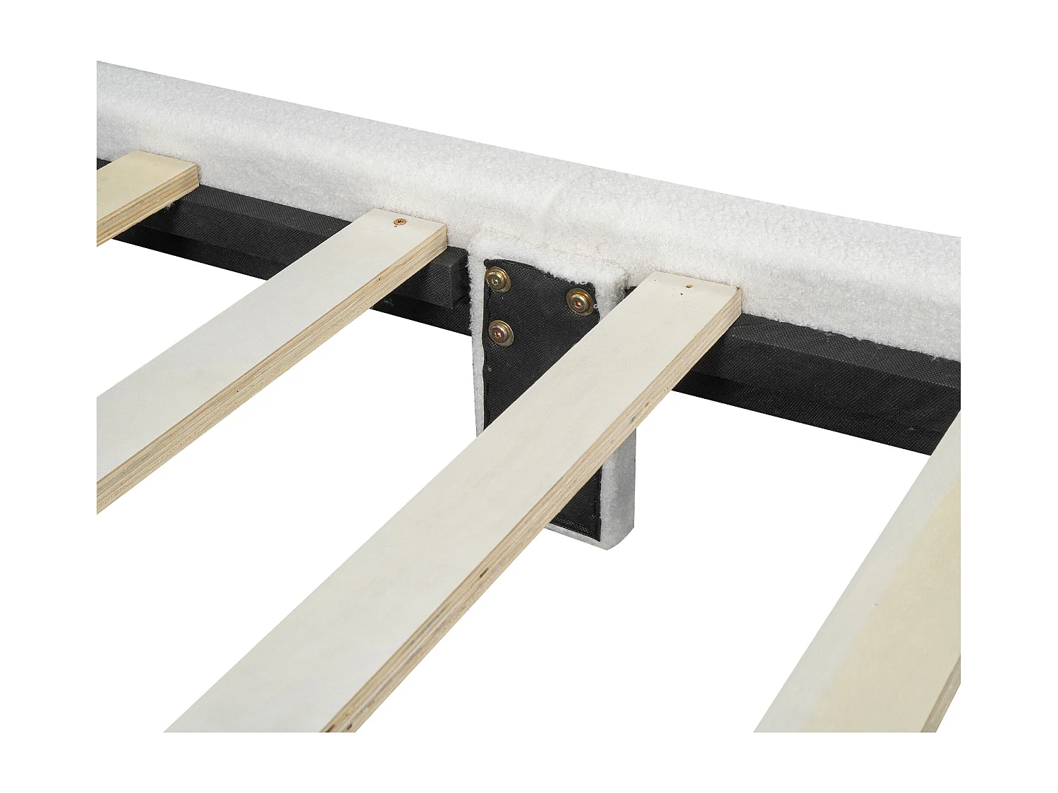 Sherpa gestoffeerd eenpersoonsbed - 90x200 cm - Wit