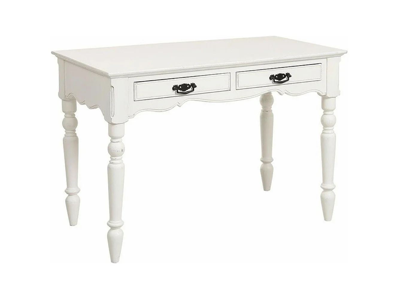 Bureau 2 tiroirs MDF Blanc - Romance Interior's