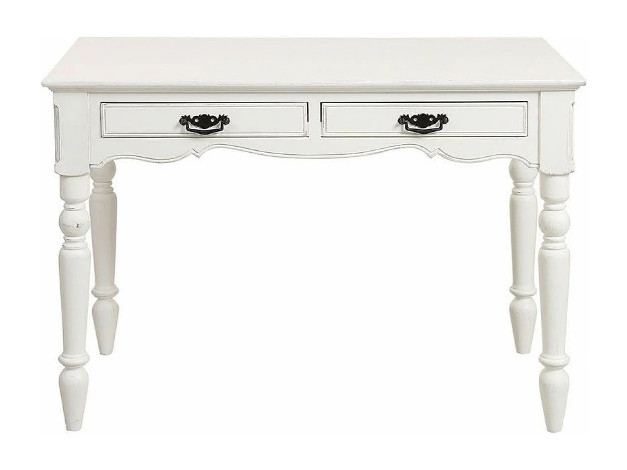 Bureau 2 tiroirs MDF Blanc - Romance Interior's