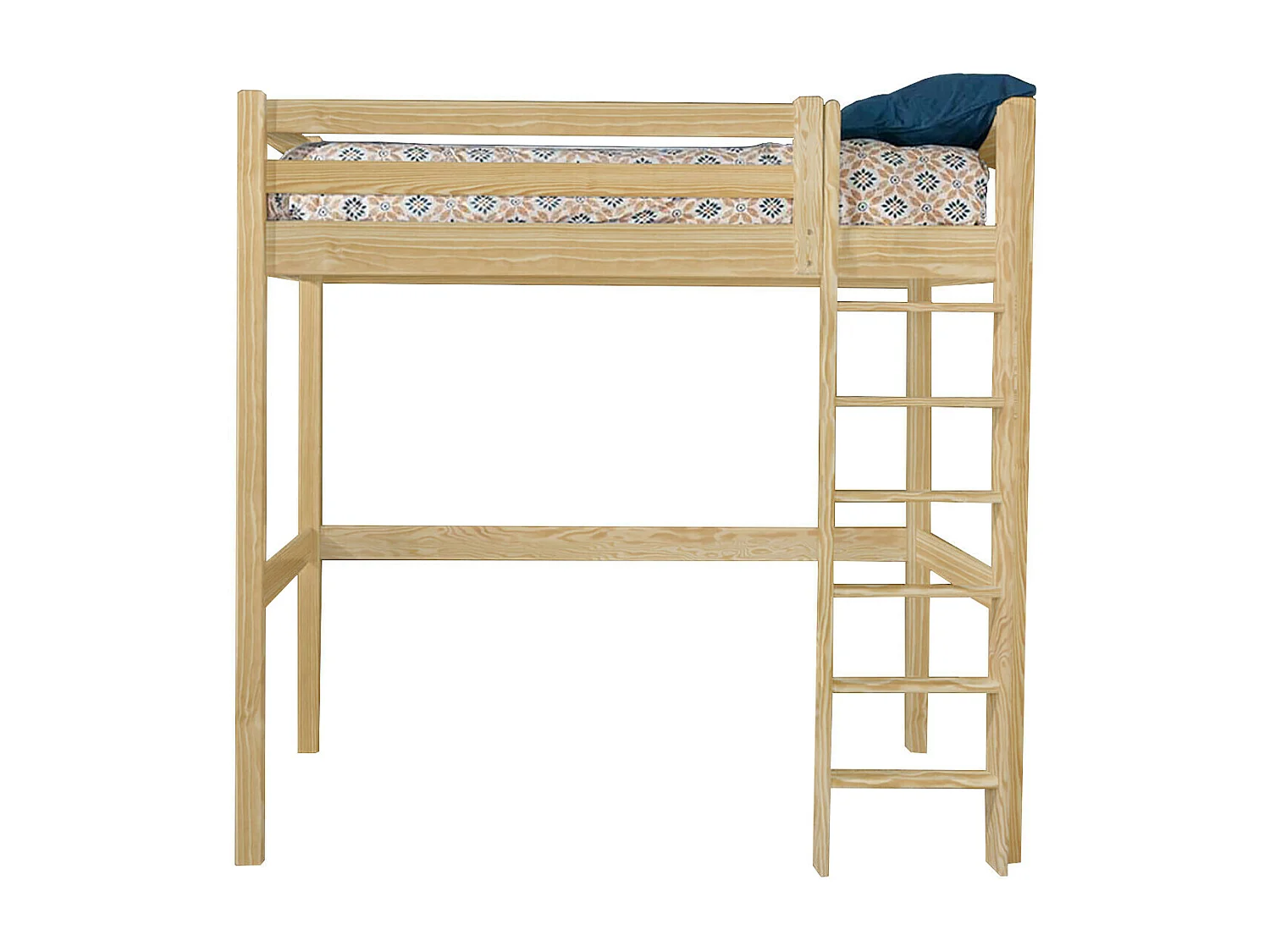 Lit mezzanine 2 places 120x190 cm bois massif bois ORPHÉE