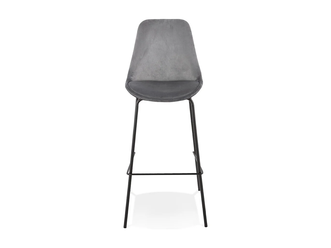 Tabouret de Bar en Velours "Lon" 115cm Gris
