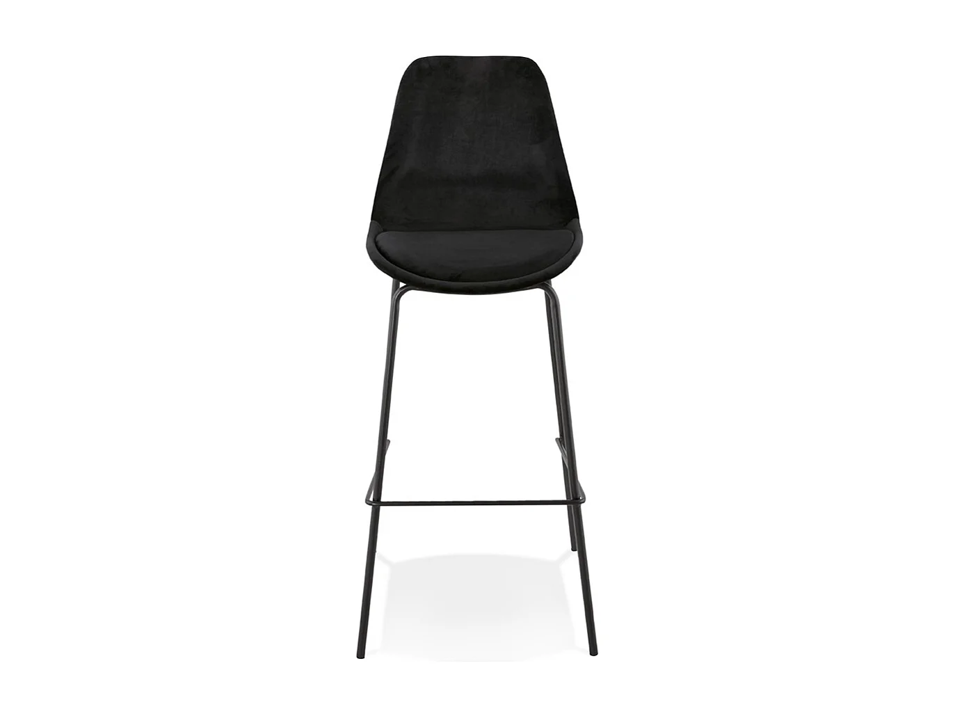 Tabouret de Bar en Velours "Lon" 115cm Noir