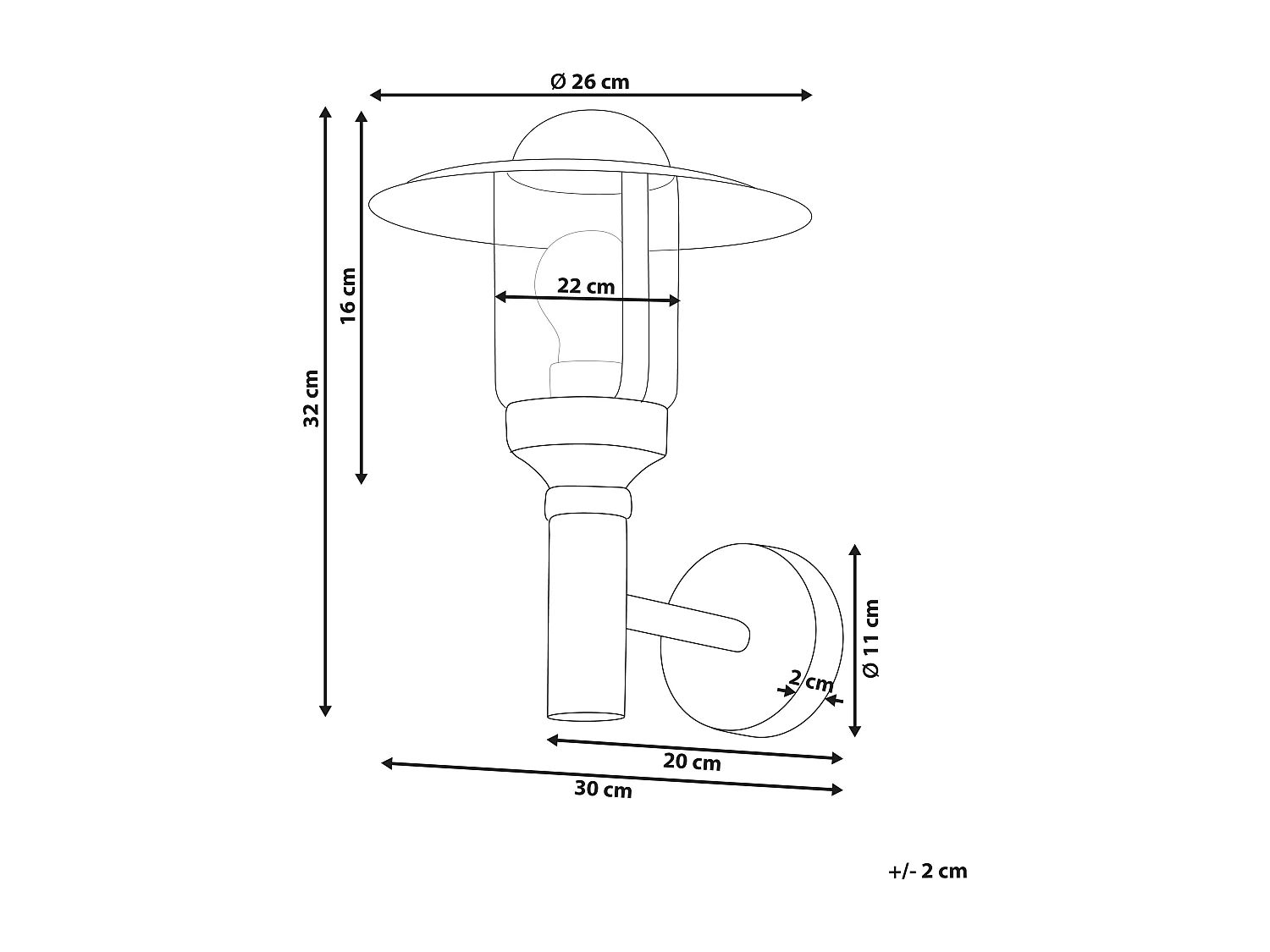 Lampe murale pour l'extérieur TIZU Noir