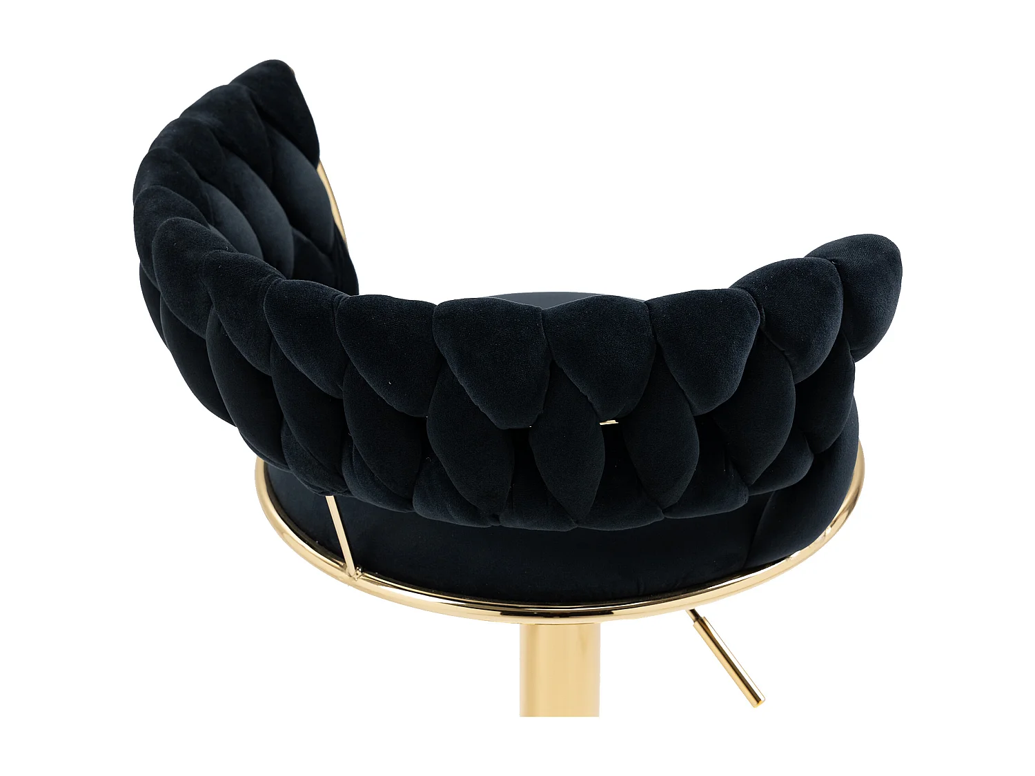 Set de 2 Tabourets de bar pivotantes à 360° et réglables en hauteur avec repose-pieds, velours, noir et argent