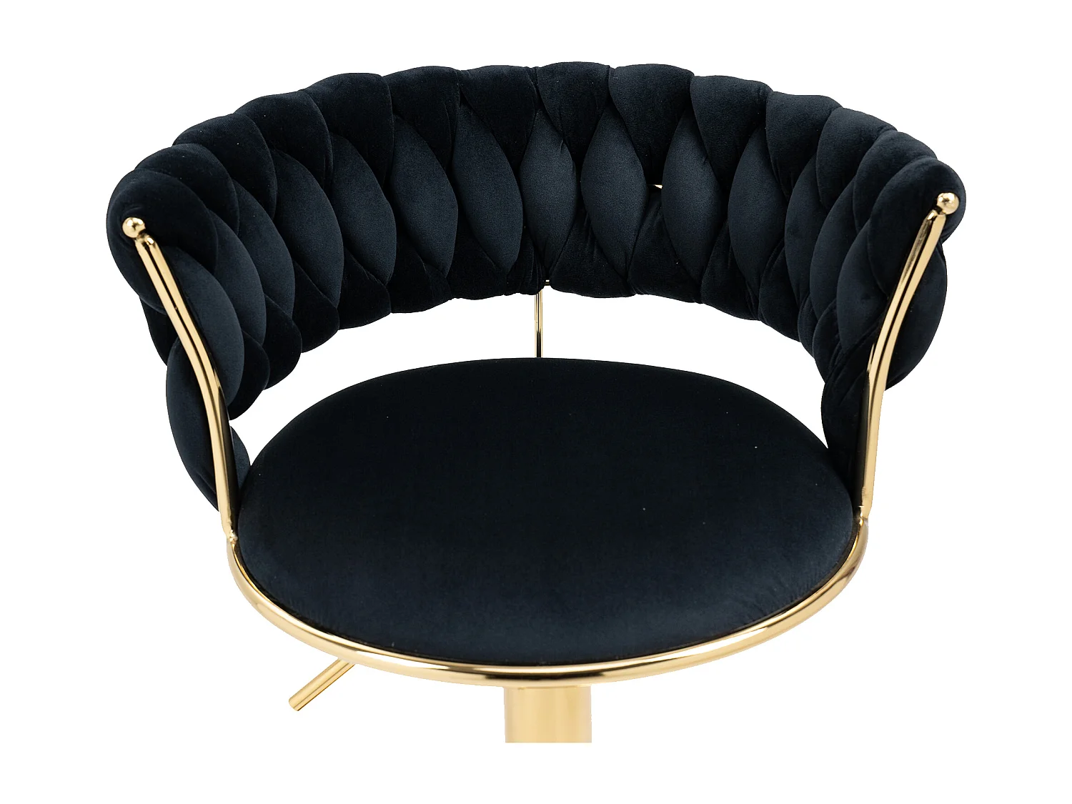 Set de 2 Tabourets de bar pivotantes à 360° et réglables en hauteur avec repose-pieds, velours, noir et argent