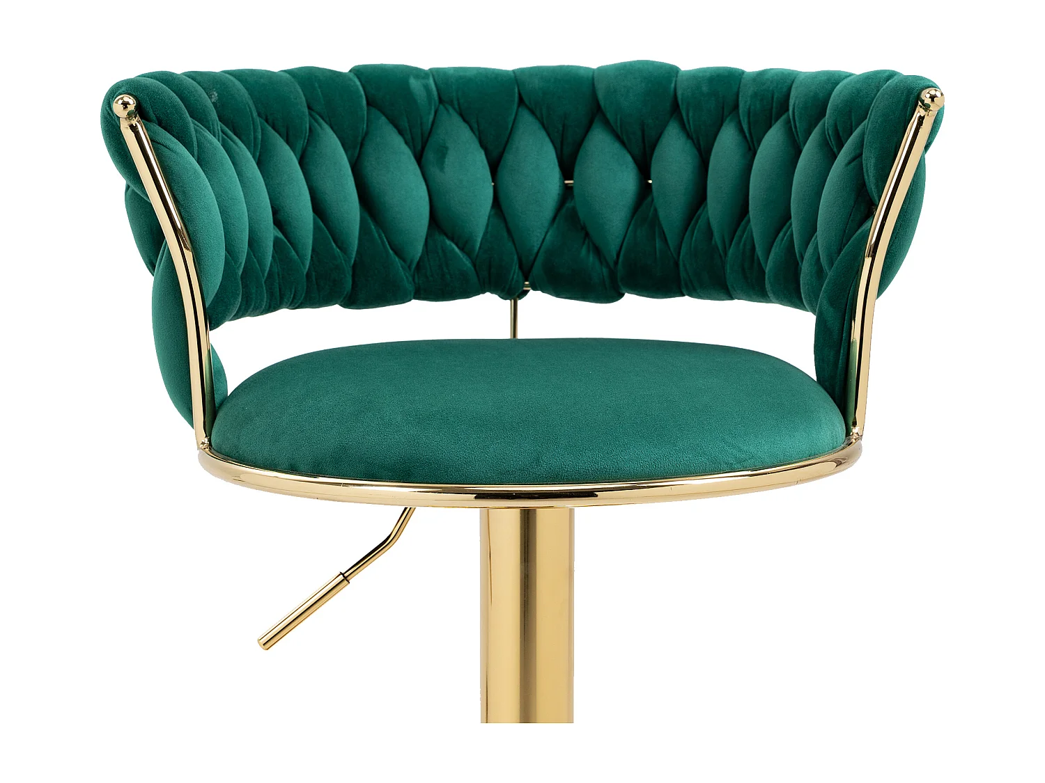 Set de 2 Tabourets de bar pivotantes à 360° et réglables en hauteur avec repose-pieds, velours, vert et argent