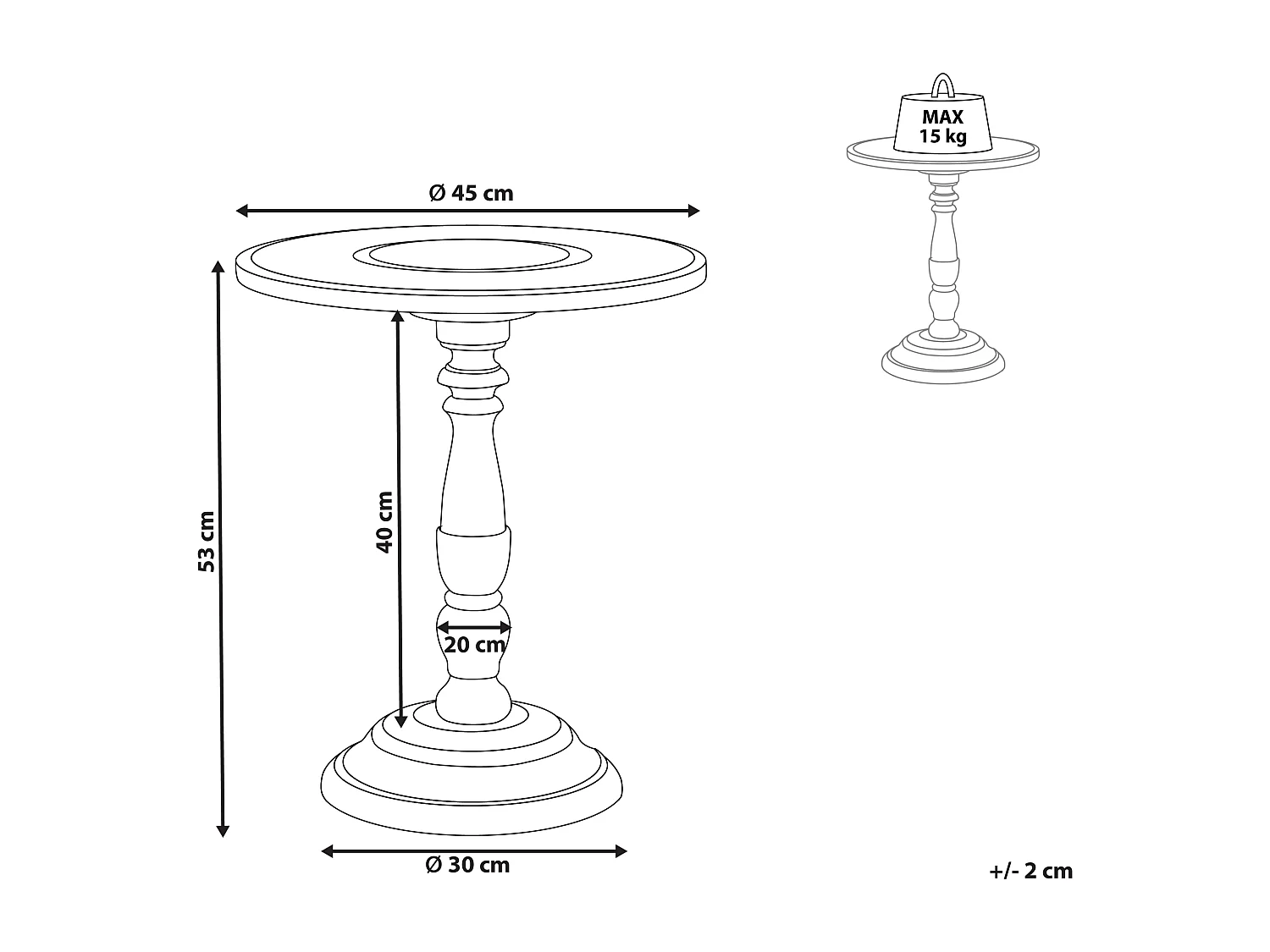 Table d'appoint EULO Bois de manguier Marron