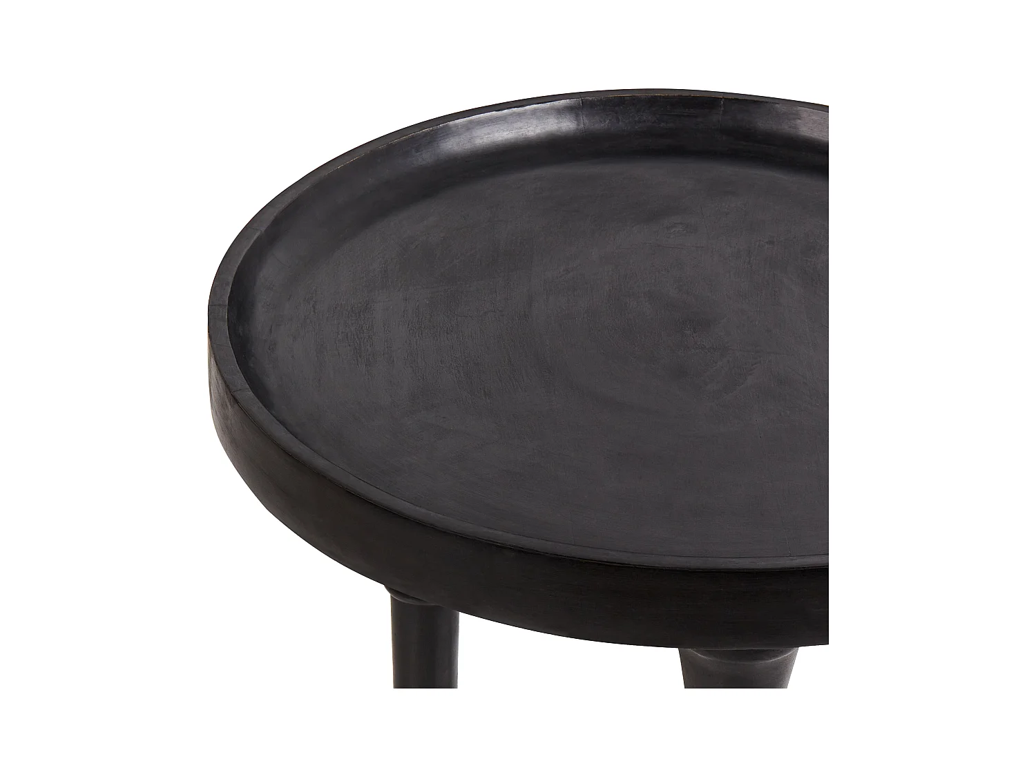 Stolik pomocniczy LEETON Drewno mango Czarny