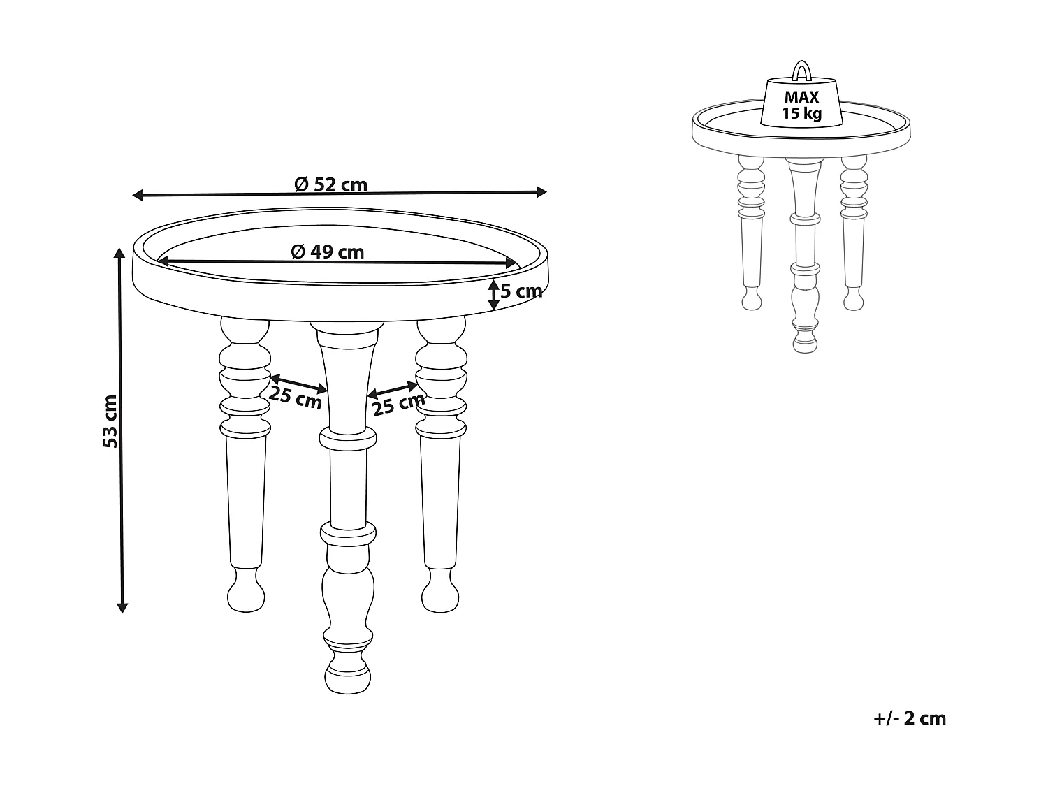 Beistelltisch LEETON Mango Holz Schwarz