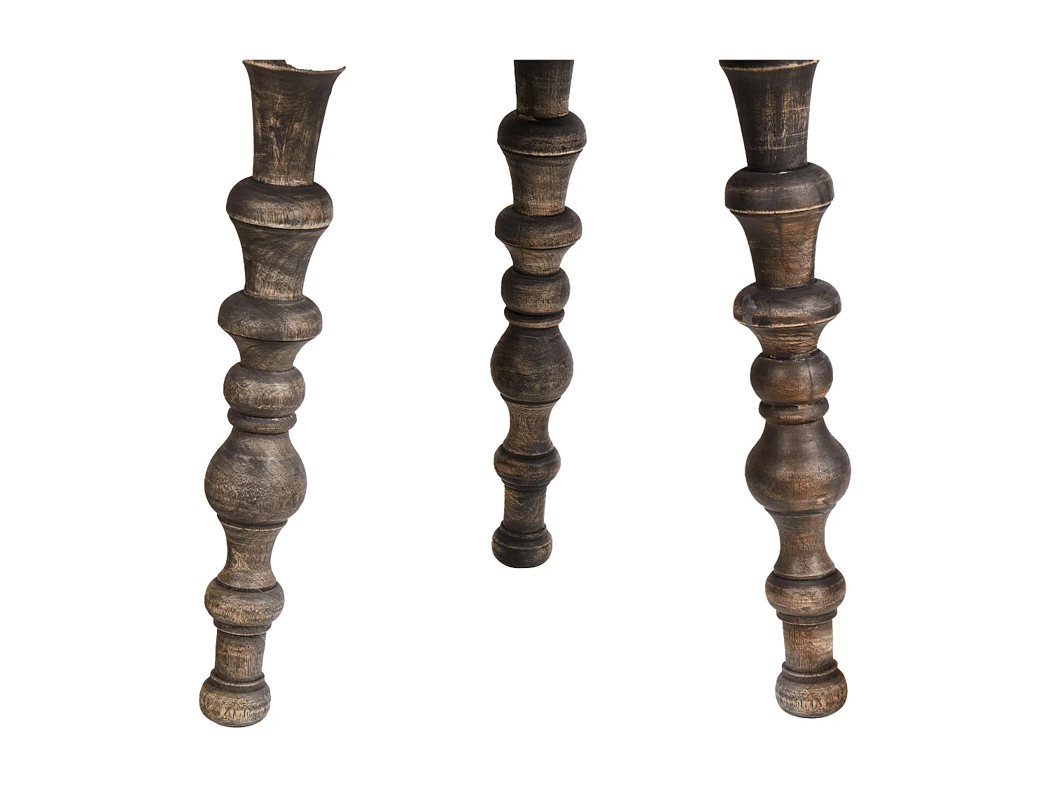 Lot de 2 tables d'appoint MARNOO Bois de manguier Marron foncé