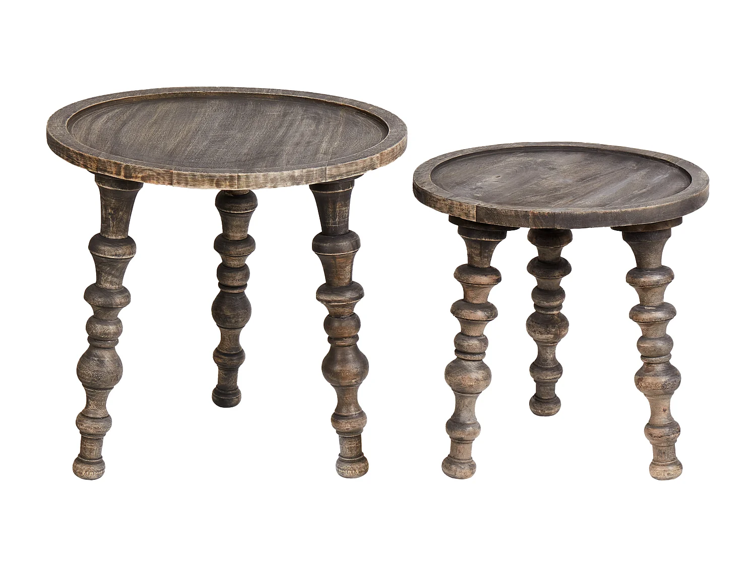 Set di 2 tavolini MARNOO Legno di mango Marrone scuro