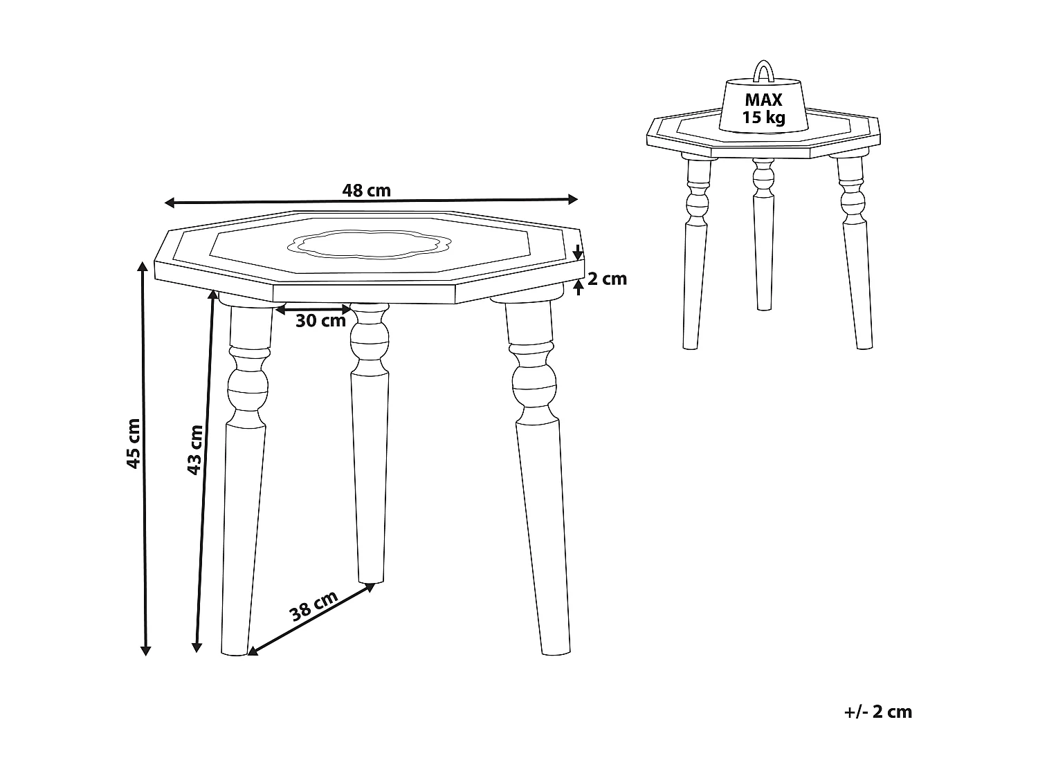 Table d'appoint WANDILO Bois de manguier Marron