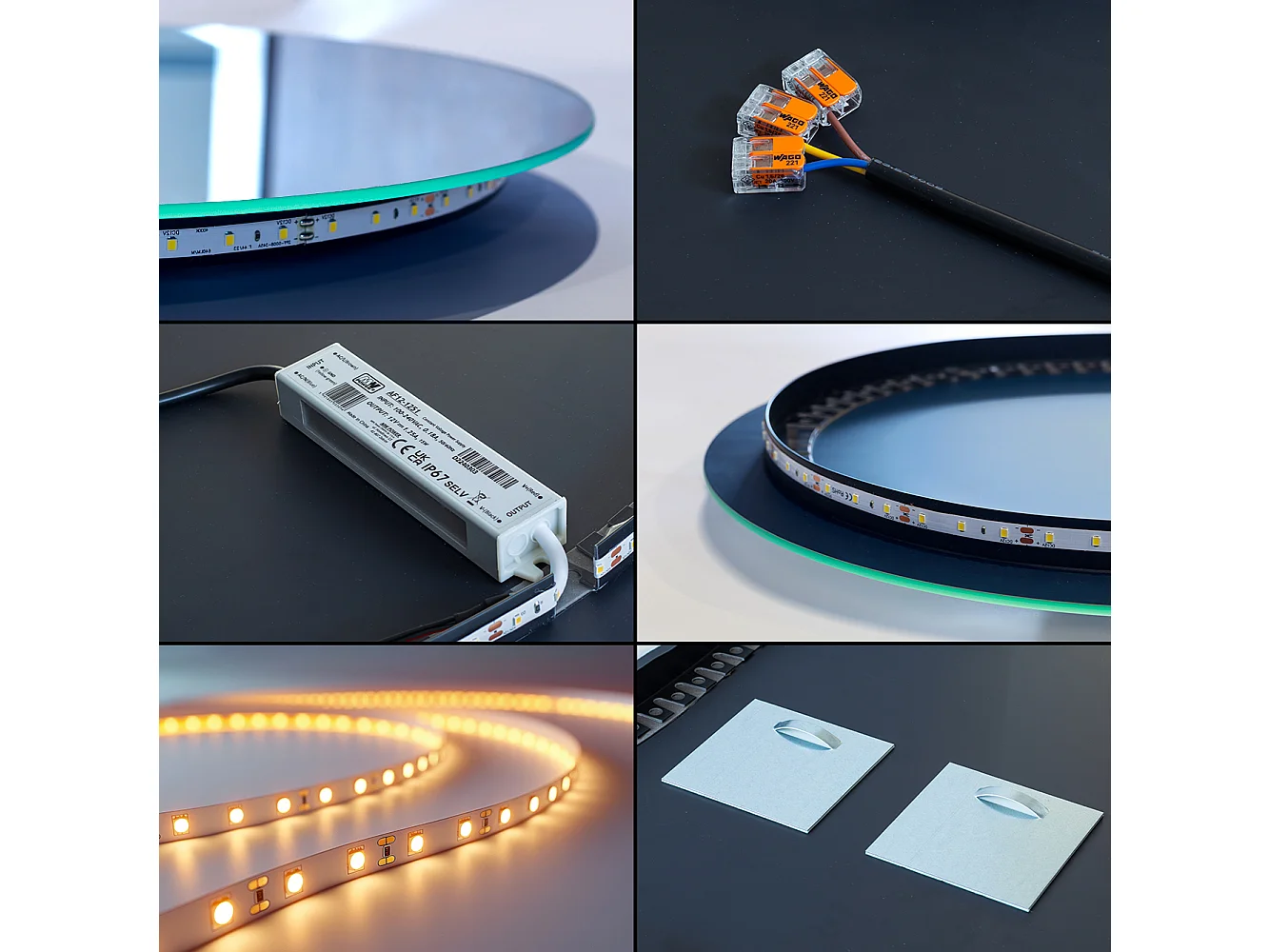 Semi-ovale onregelmatige badkamerspiegel 40 x 70 cm LED-wandophanging - warm licht