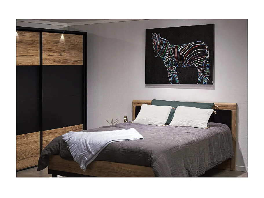 Coussin 55 x 110 cm en lin lavé bleu avec 4 nouettes en jute - LUISA