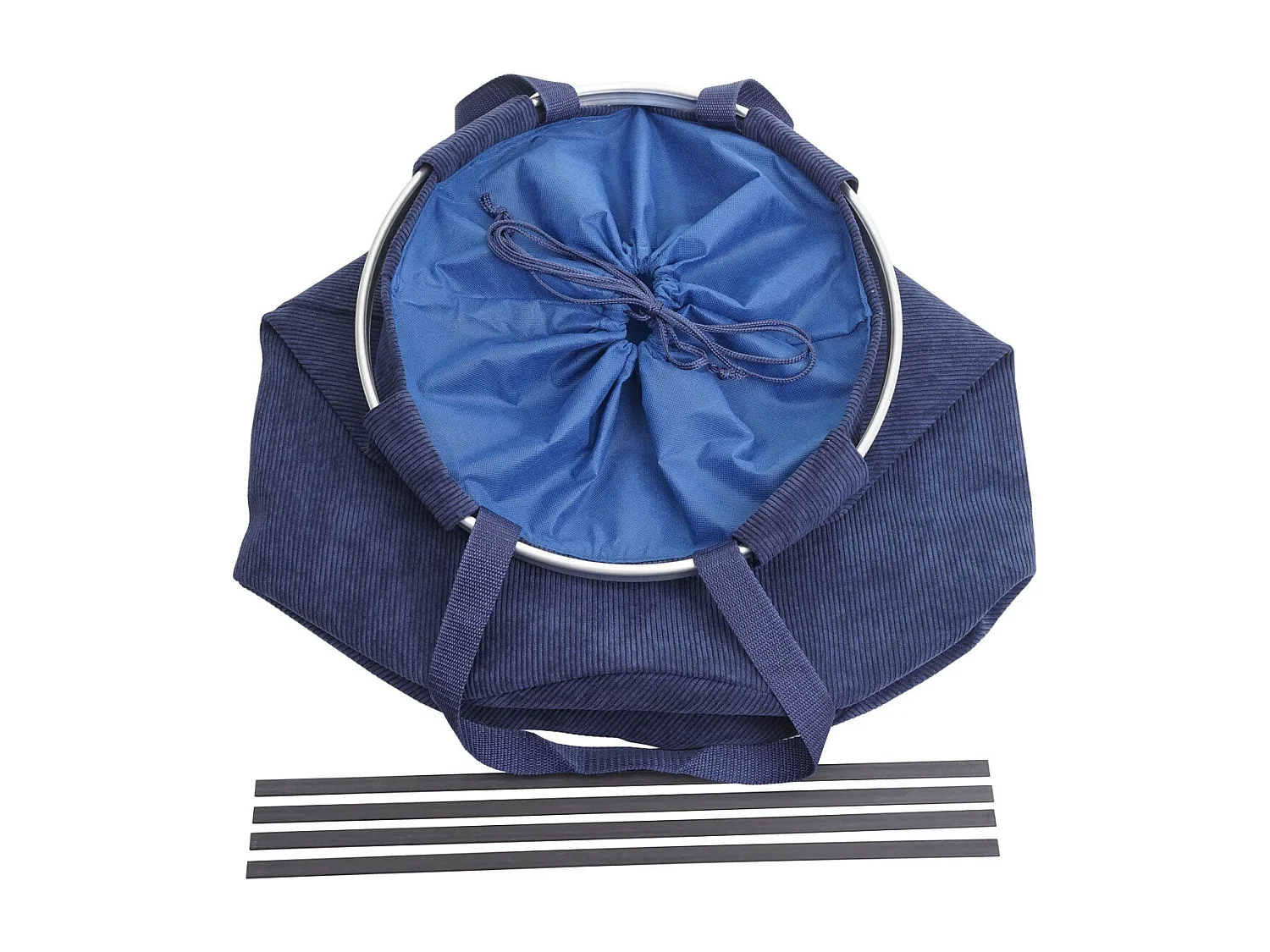 Panier à linge corbeille bleue 39 x 39 x 55 cm 04_0001297