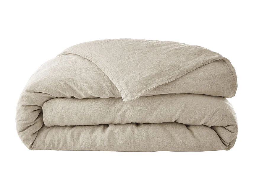 Housse de couette 220 x 240 en lin lavé sable - LUISA