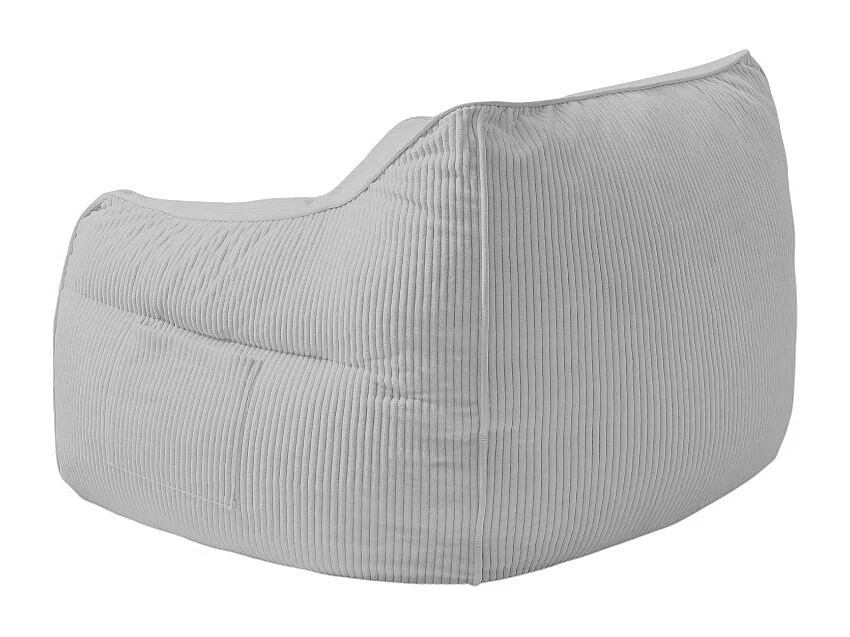 Pouf fauteuil velours côtelé 100x110 cm gris clair