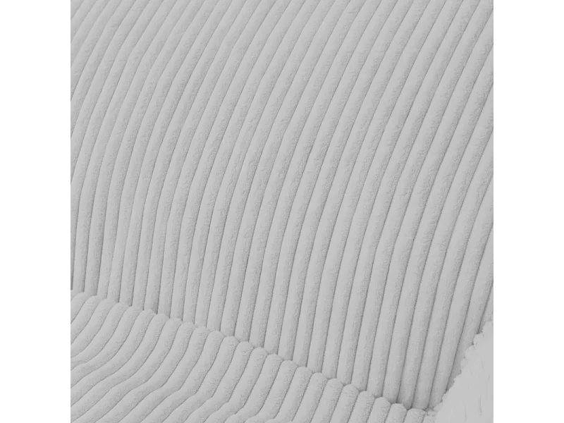 Pouf fauteuil velours côtelé 100x110 cm gris clair