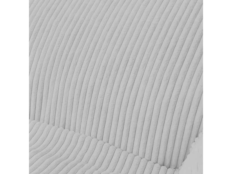 Pouf fauteuil velours côtelé 100x110 cm gris clair