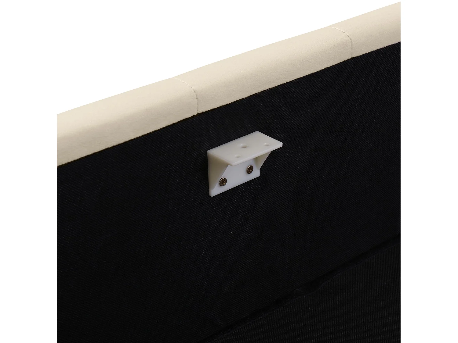 Lit fonctionnel hydraulique rembourré, avec sommier à lattes,tête de lit réglable en hauteur, lit double 180 x200 cm,velours,beige,Sans matelas