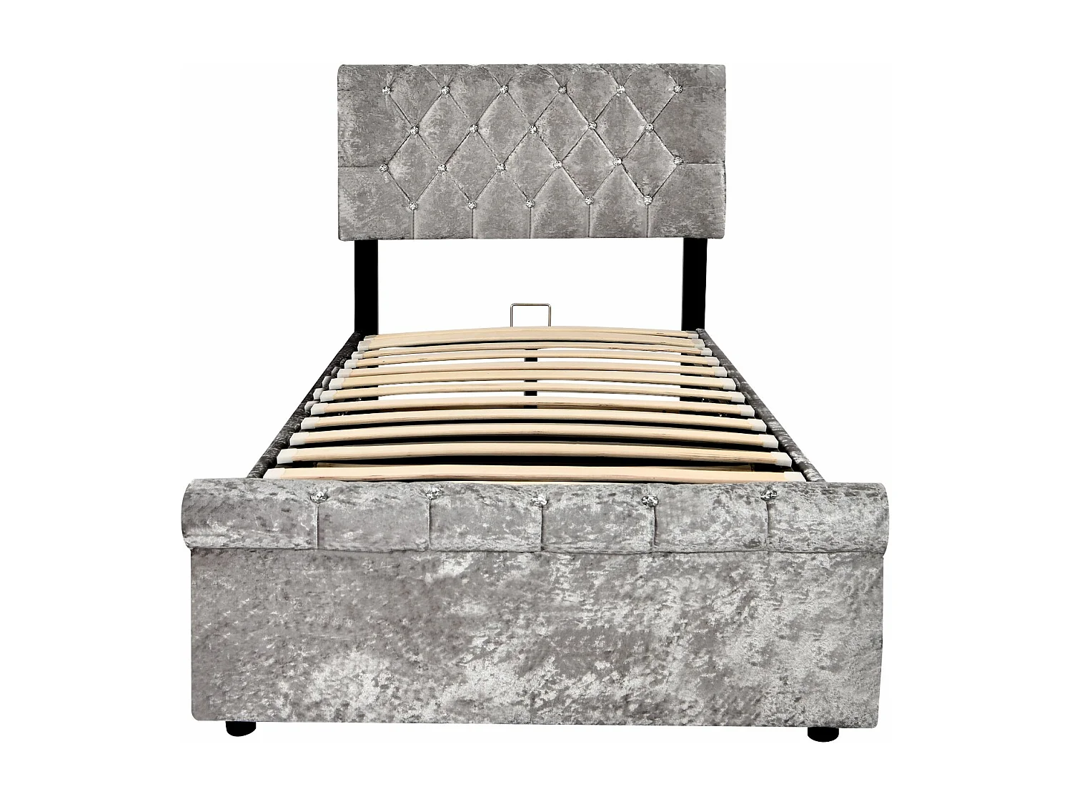 Gestoffeerd bed 90x200cm,hydraulisch functiebed,gestoffeerd bed met in hoogte verstelbaar hoofdeinde,grijs,