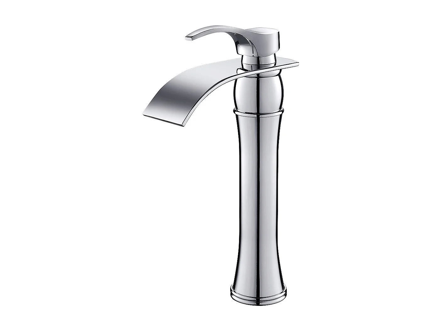 2PCS Grifo monomando Cascade Grifo de Lavabo Baño, Grifería de Baño cascada con caño alto 223mm, Mezclador Monomando para Lavabo, Agua caliente y fría regulables