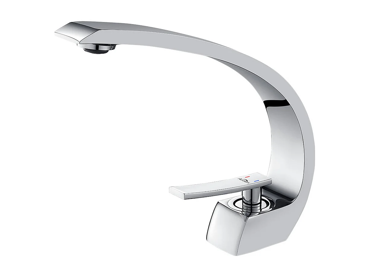 2PCSGrifo de Lavabo de Latón Cromo, Mezclador Monomando de Baño con aireador desmontable, Agua Fria y Caliente Disponible