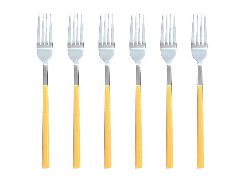 Novastyl - Lot 6 Fourchettes De Table Colorama 21cm En Acier Inoxydable Safran