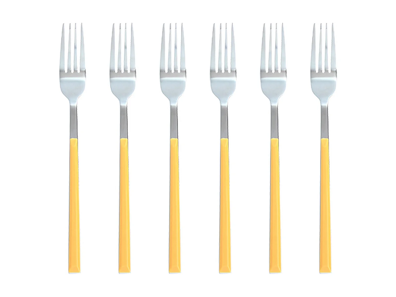 Novastyl - Lot 6 Fourchettes De Table Colorama 21cm En Acier Inoxydable Safran