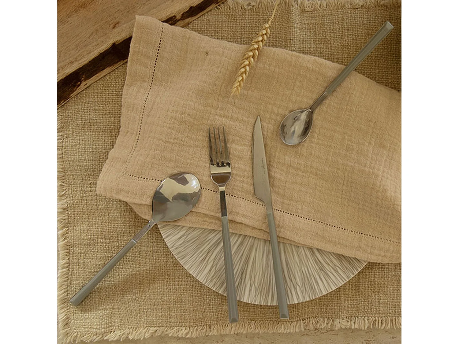 Novastyl - Lot 6 Cuilleres De Table Colorama 21.5cm En Acier Inoxydable Gris