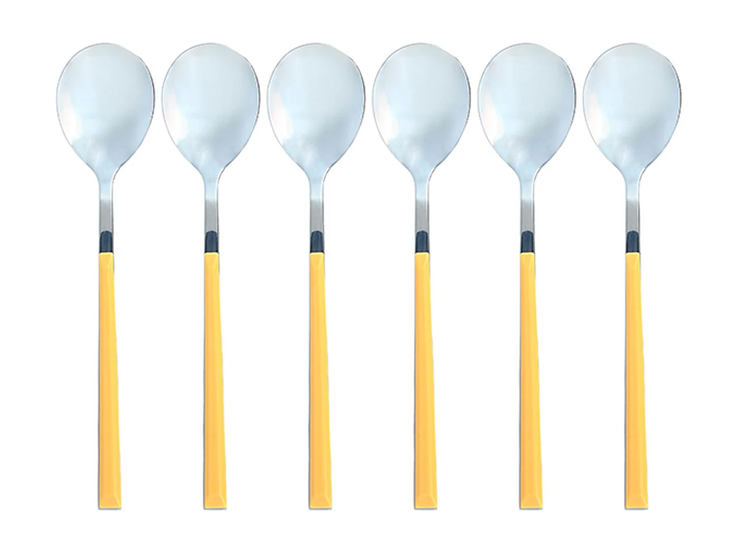 Novastyl - Lot 6 Cuilleres De Table Colorama 21.5cm En Acier Inoxydable Safran