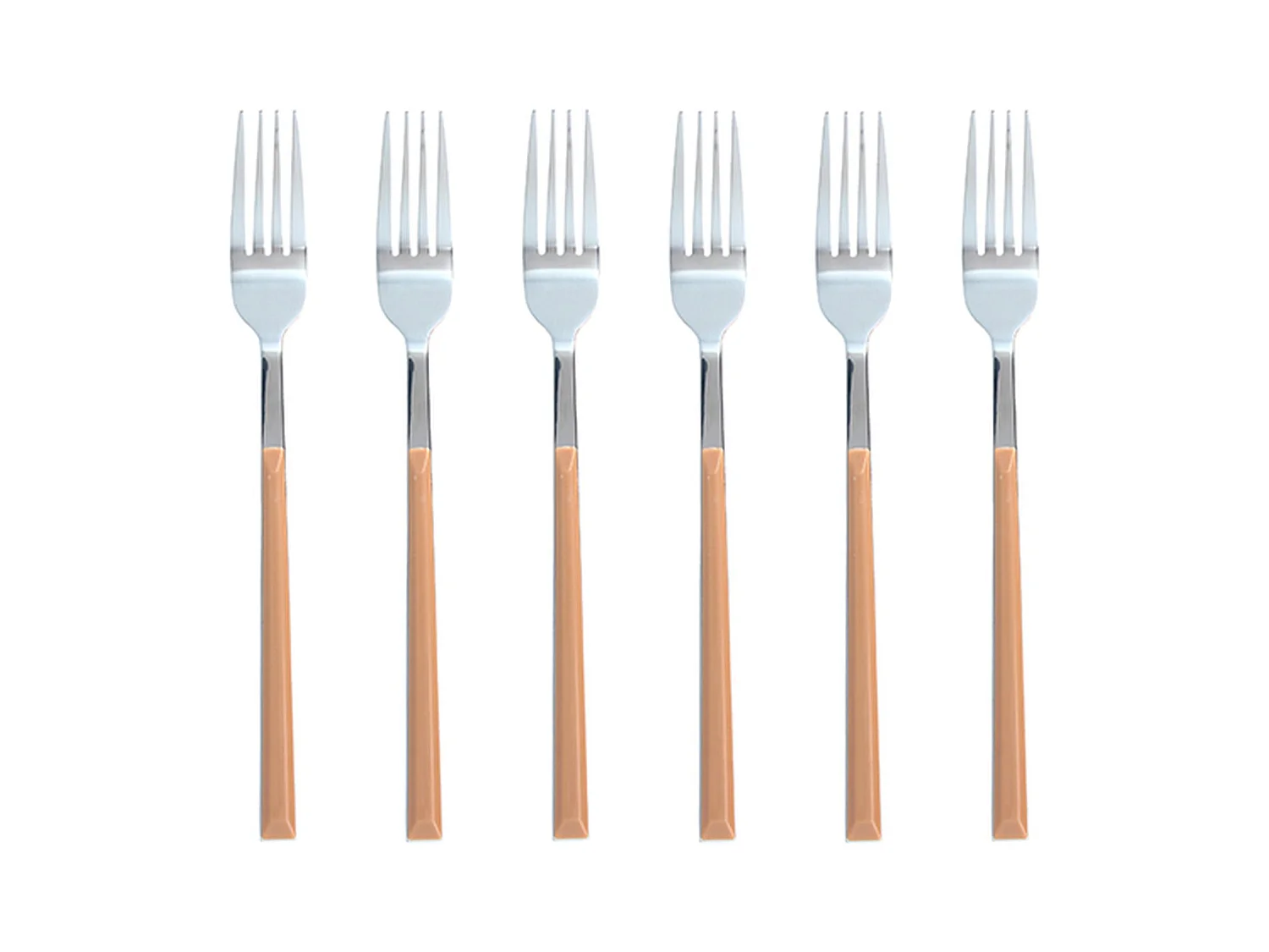 Novastyl - Lot 6 Fourchettes Table Colorama 21cm En Acier Inoxydable Noisette