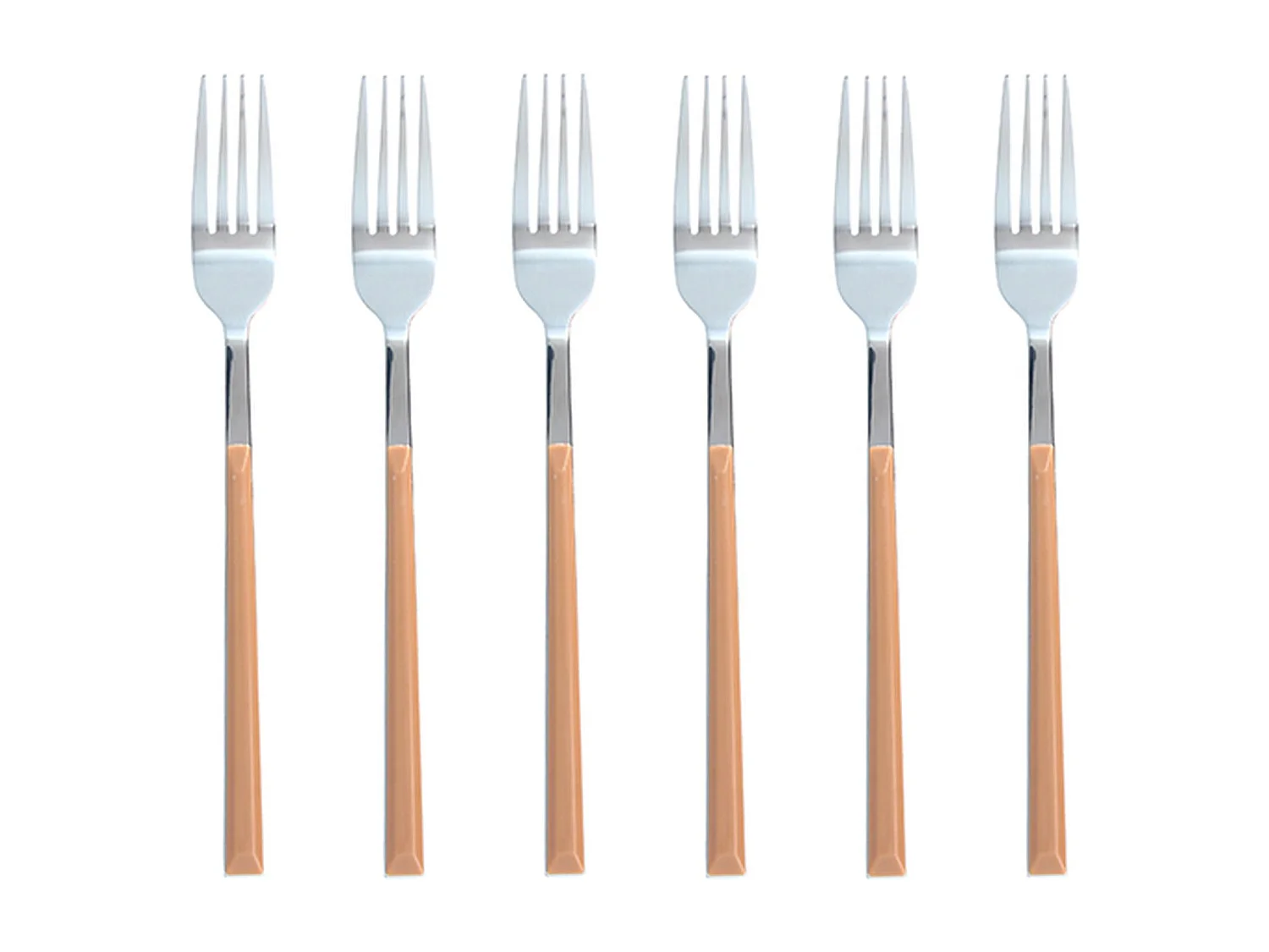 Novastyl - Lot 6 Fourchettes Table Colorama 21cm En Acier Inoxydable Noisette