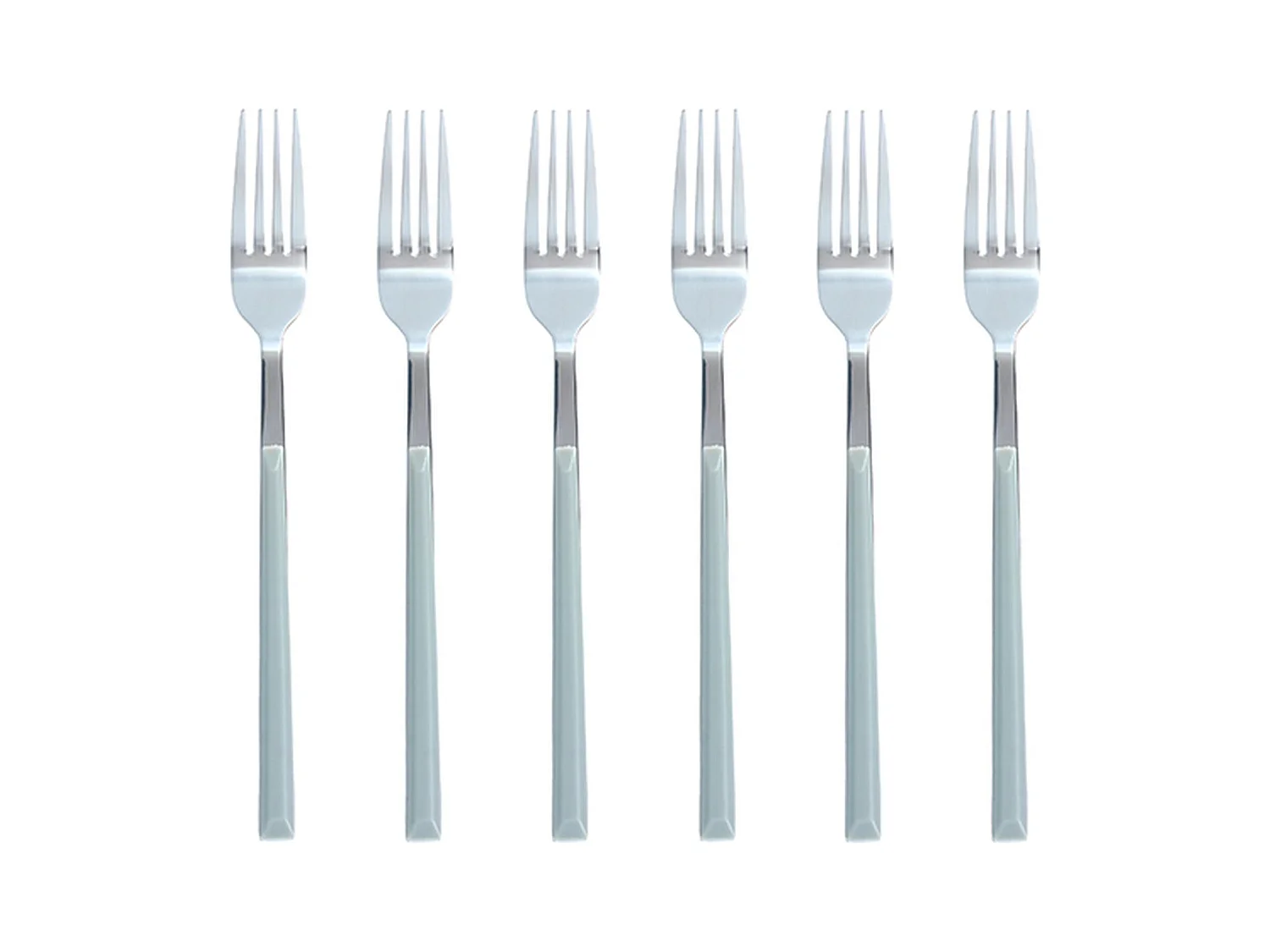 Novastyl - Lot 6 Fourchettes Table Colorama 21cm En Acier Inoxydable Gris