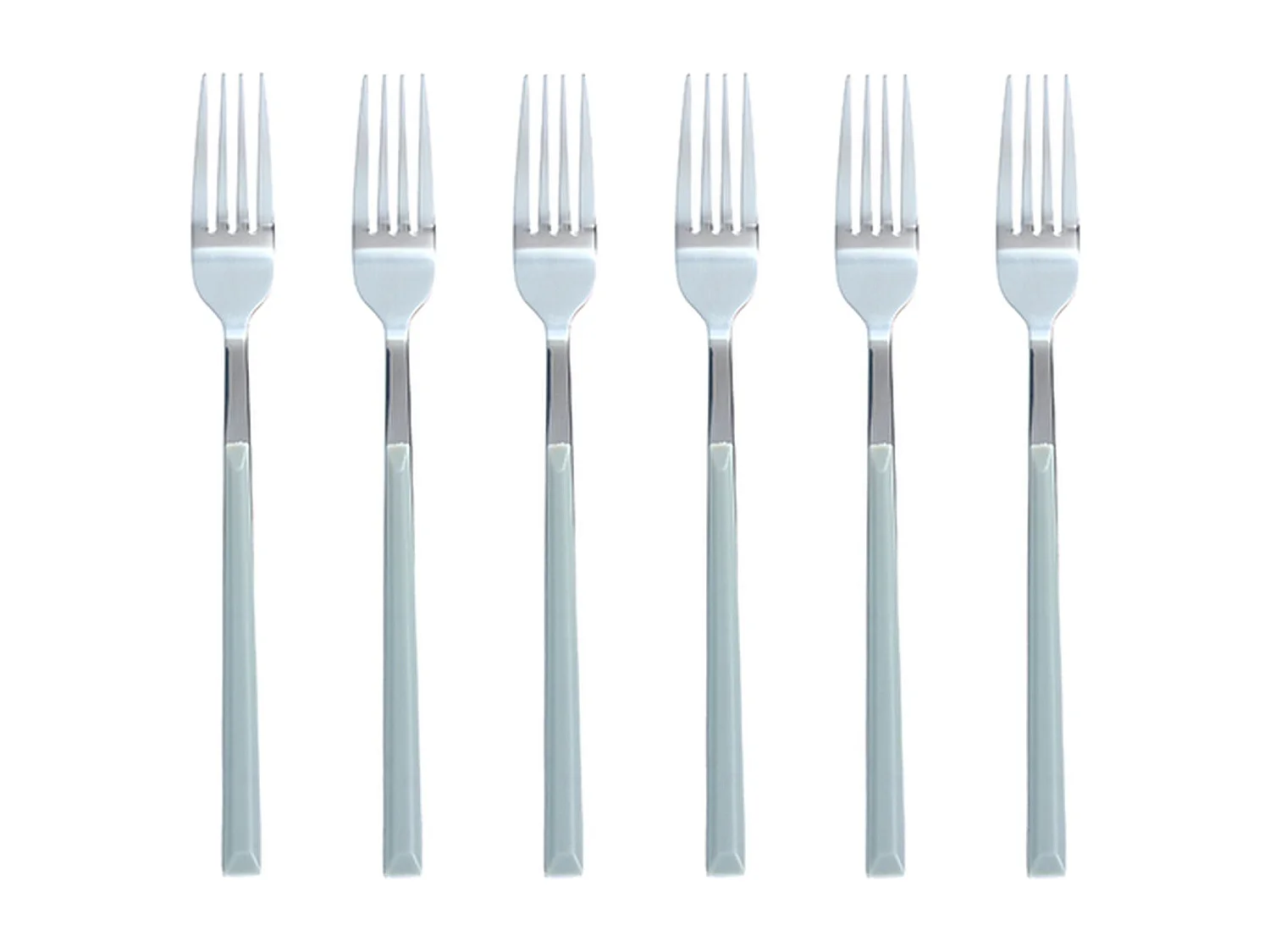 Novastyl - Lot 6 Fourchettes Table Colorama 21cm En Acier Inoxydable Gris