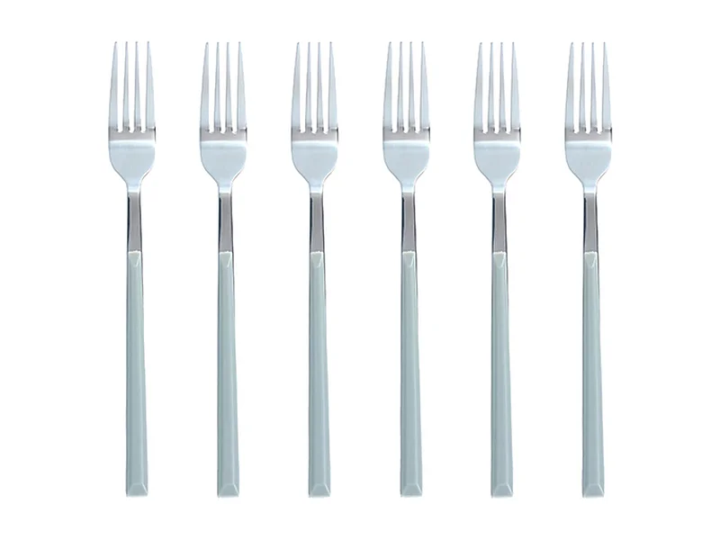 Novastyl - Lot 6 Fourchettes Table Colorama 21cm En Acier Inoxydable Gris