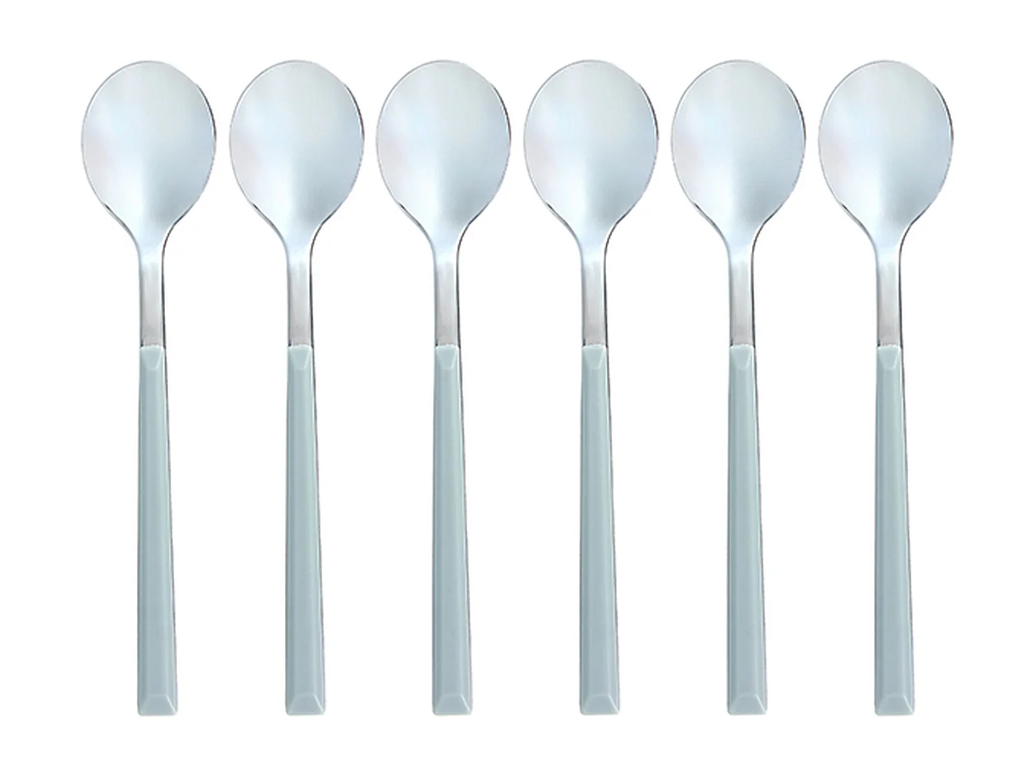 Novastyl - Lot 6 Cuilleres A Cafe Colorama 16.5cm En Acier Inoxydable Gris