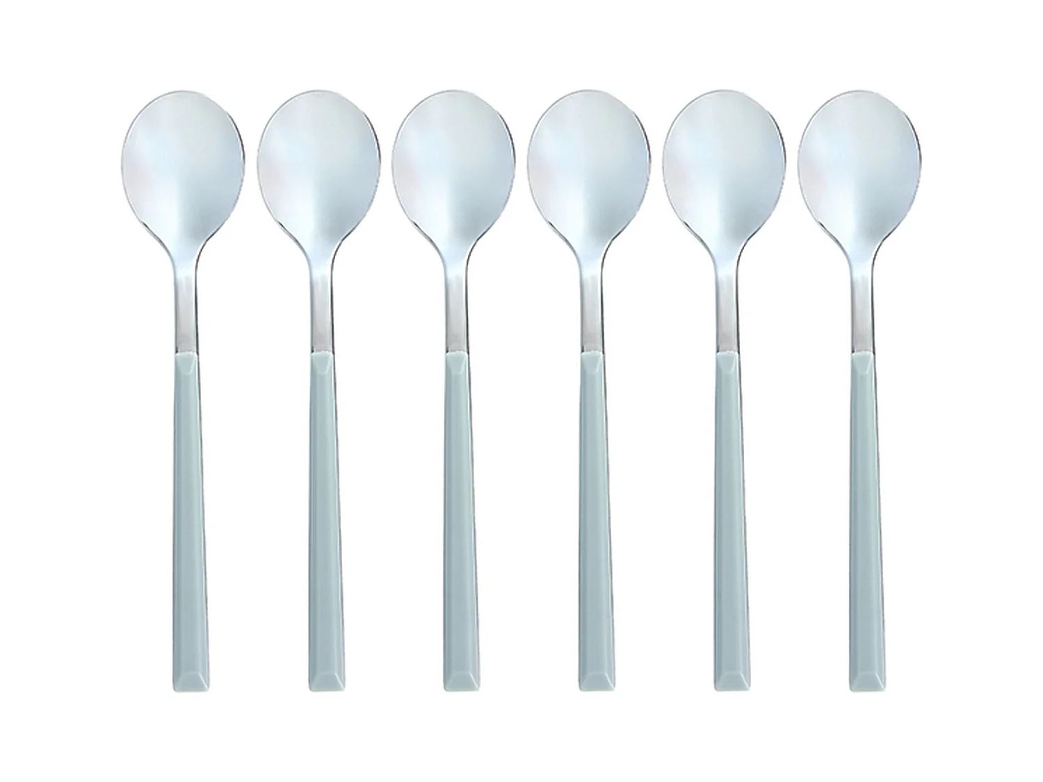 Novastyl - Lot 6 Cuilleres A Cafe Colorama 16.5cm En Acier Inoxydable Gris