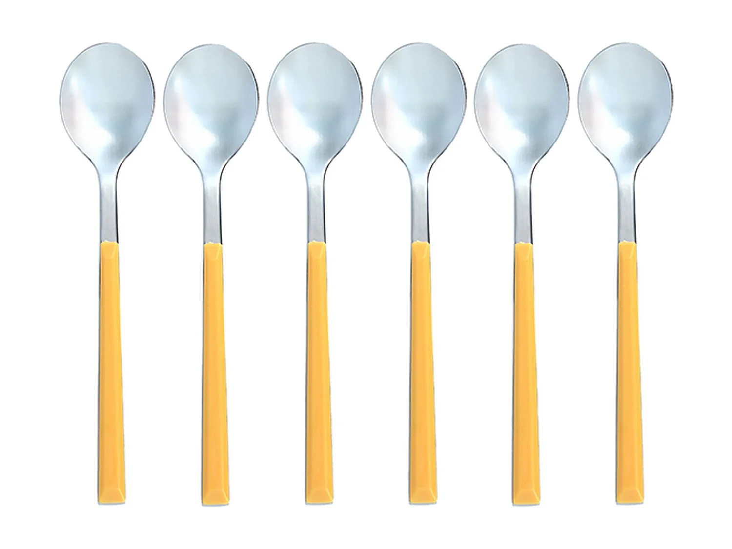 Novastyl - Lot 6 Cuilleres A Cafe Colorama 16.5cm En Acier Inoxydable Safran