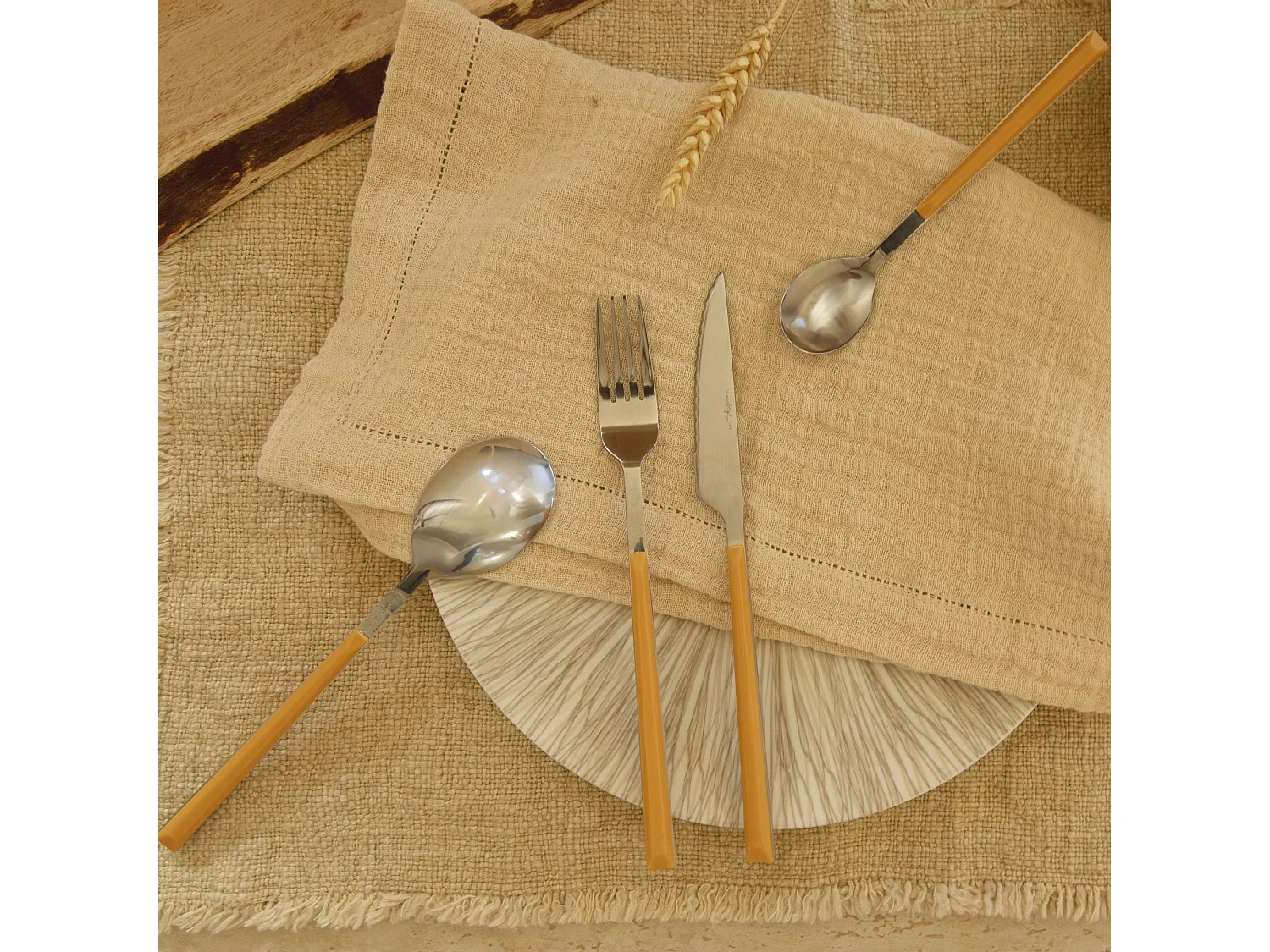 Novastyl - Lot 6 Cuilleres A Cafe Colorama 16.5cm En Acier Inoxydable Safran