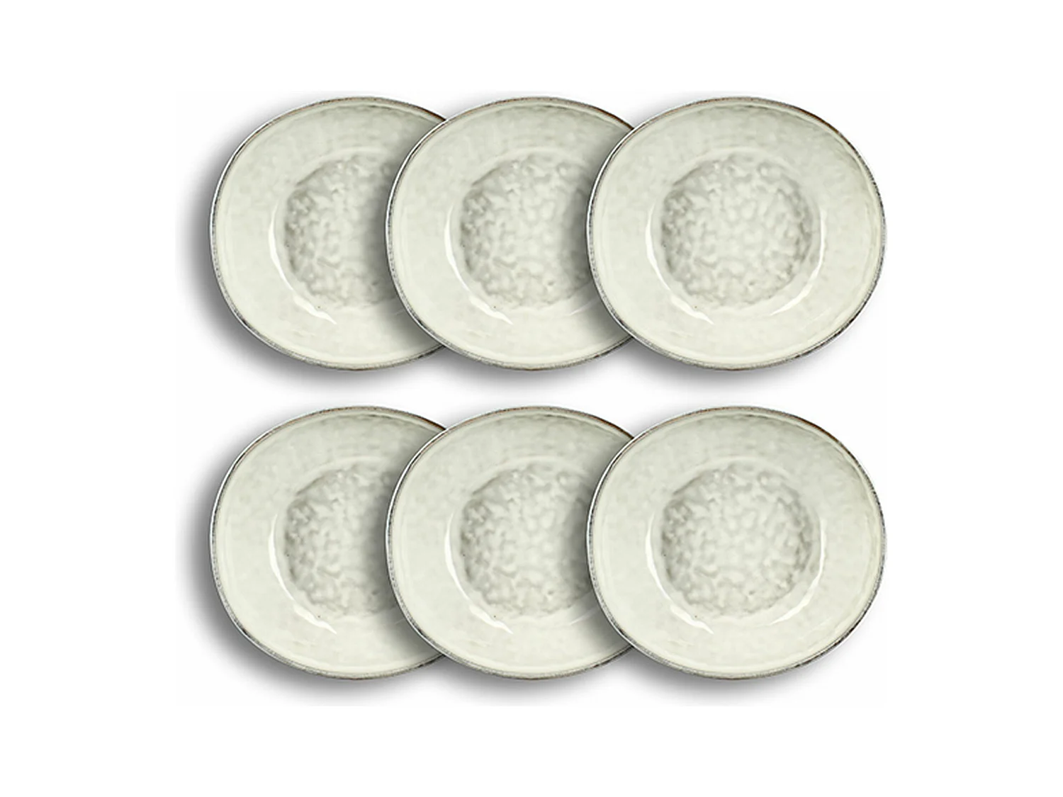 Ogo Living - Lot 6 Assiettes Creuses Boral 21cm En Gres Beige